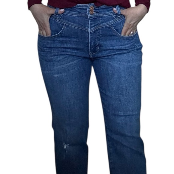 Pilcro and the Letterpress by Anthropologie  straight leg crop high waist jeans - Picture 1 of 12